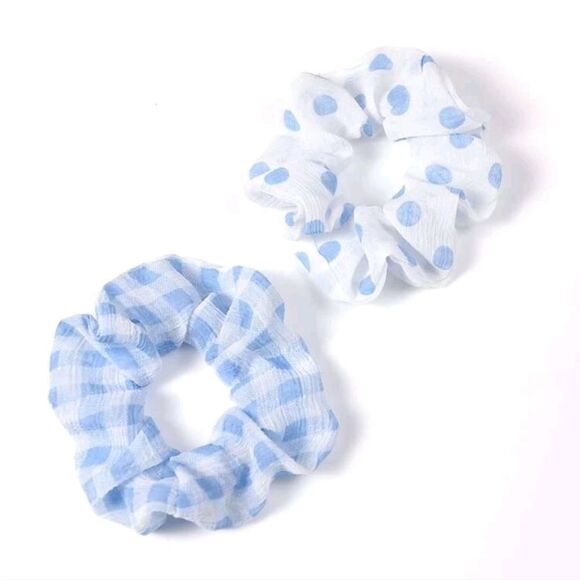 Gingham and Polka Dot Scrunchies - Picture 1 of 3